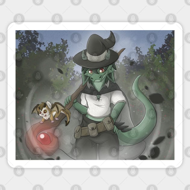 Magician Kobold Kipper with Ceti the Dramster Sticker by Fennek